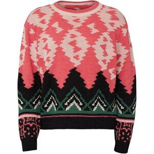 Anthropologie Aldomartins Pink Abstract Designer Sweater Pink Size: 16